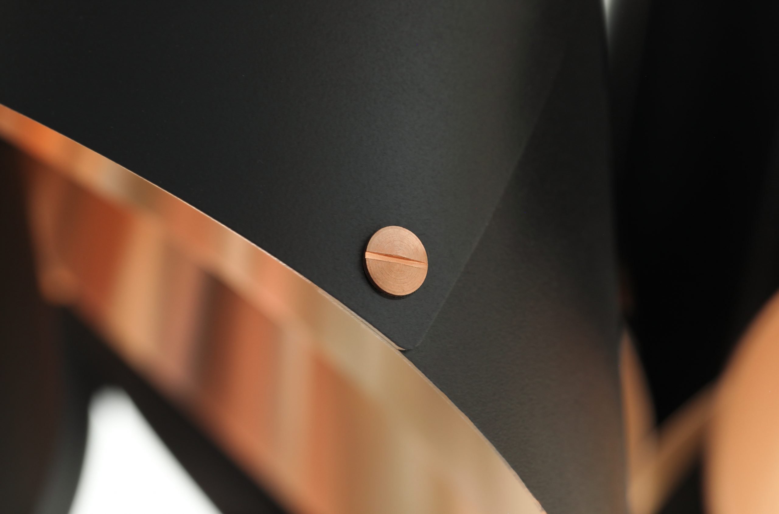 ARC black and copper pendant ceiling light with Chicago screw detail