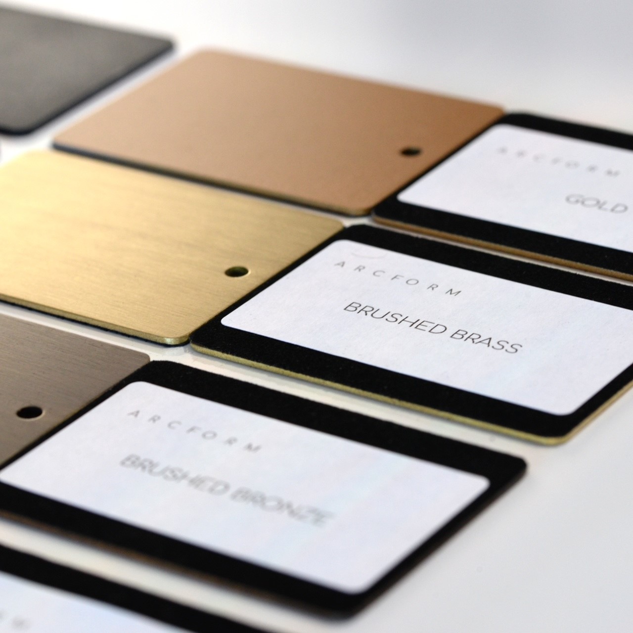 ARCFORM lighting sample finishes